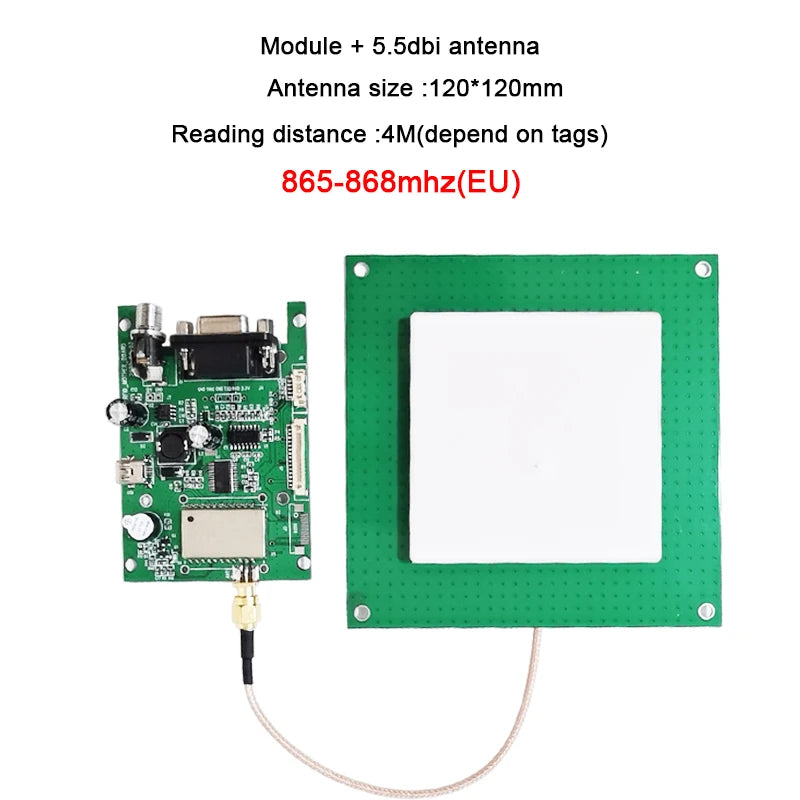Fonkan 860-960Mhz UHF RFID Module Long Range Reader TTL UART Module with 1 Port Antenna Android SDK for Access Control