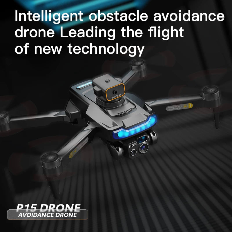 2024 New Product Intelligent Obstacle Avoidance P15 Drone Automatic Return HD Aerial Photography Dual Camera Remote Control Aircraft