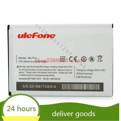 Ulefone phone battery 2600mah 3.7V for uleFone Be Pro/be pro 2 MTK6732 5.5 inch Android 4.4 OS OTG Smart Cellphone
