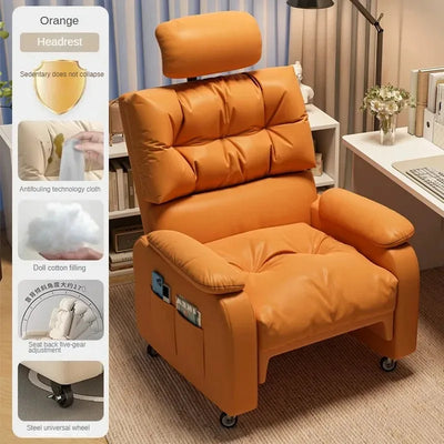 Comfortable Game Chair Backrest Saddle Leather Dining Cheap Desk Portable Relaxing Lazy Chairs Living Room Silla Adhd Executive