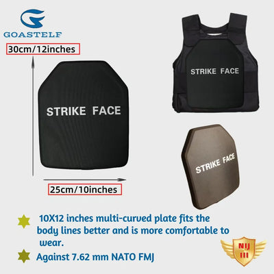 Goastelf NIJ III Bulletproof Plate 10x12 Or 11x14 Or 6x8 inches Ballistic Panels Backpack Armor Panel Against 7.62mm FMJ