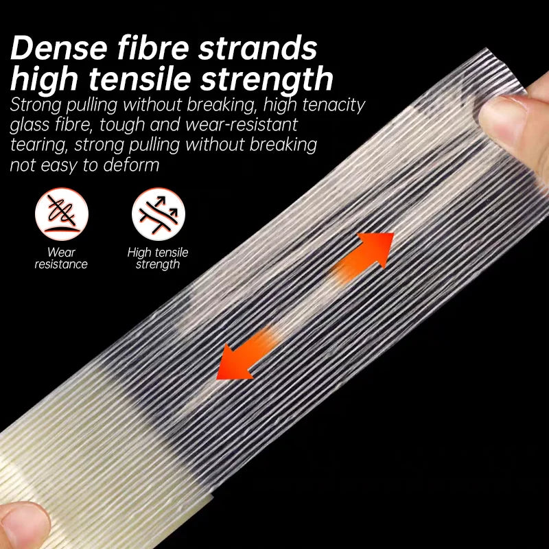 Striped Fiber Tape Lithium Battery Pack Insulation Wrap Fiberglass Tape Transparent Single Side Adhesive Seal Packaging Fixed