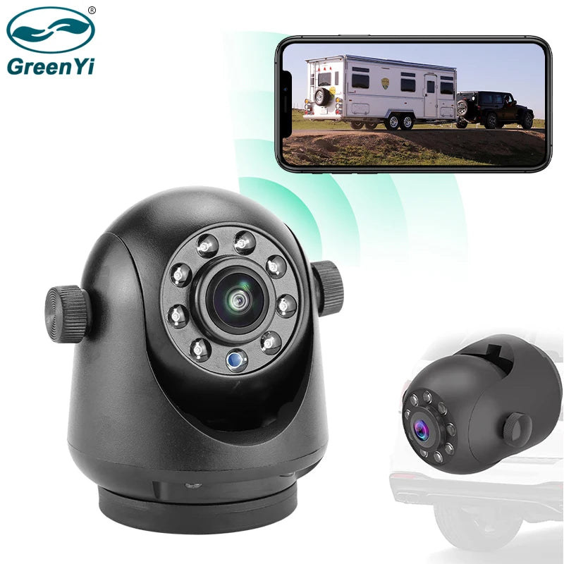 Wireless WiFi 5G magnetic hook-up camera with rechargeable battery for iPhone and Android phones, easy to hang from trailers