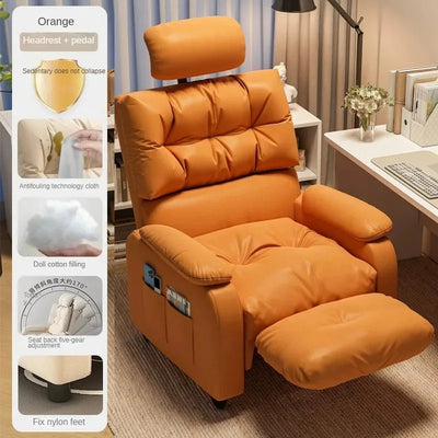 Comfortable Game Chair Backrest Saddle Leather Dining Cheap Desk Portable Relaxing Lazy Chairs Living Room Silla Adhd Executive