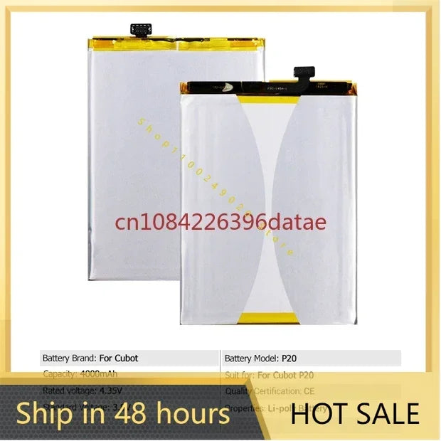 cubot p20 phone battery 4000mah 3.8V for Cubot P20 Android 8.0 19:9 Notch Screen 4GB 64GB 6.18&