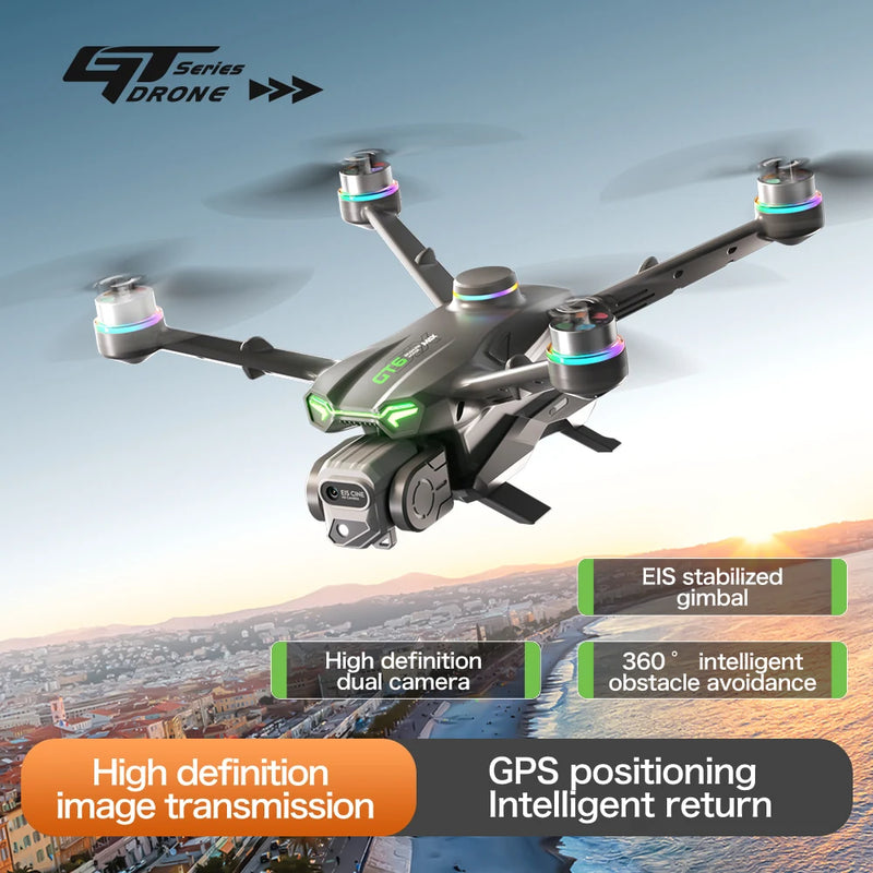 2025 GTR6GPS optical flow GPS folding drone with WIFI transmission professional aerial camera medium-sized with servo gimbal